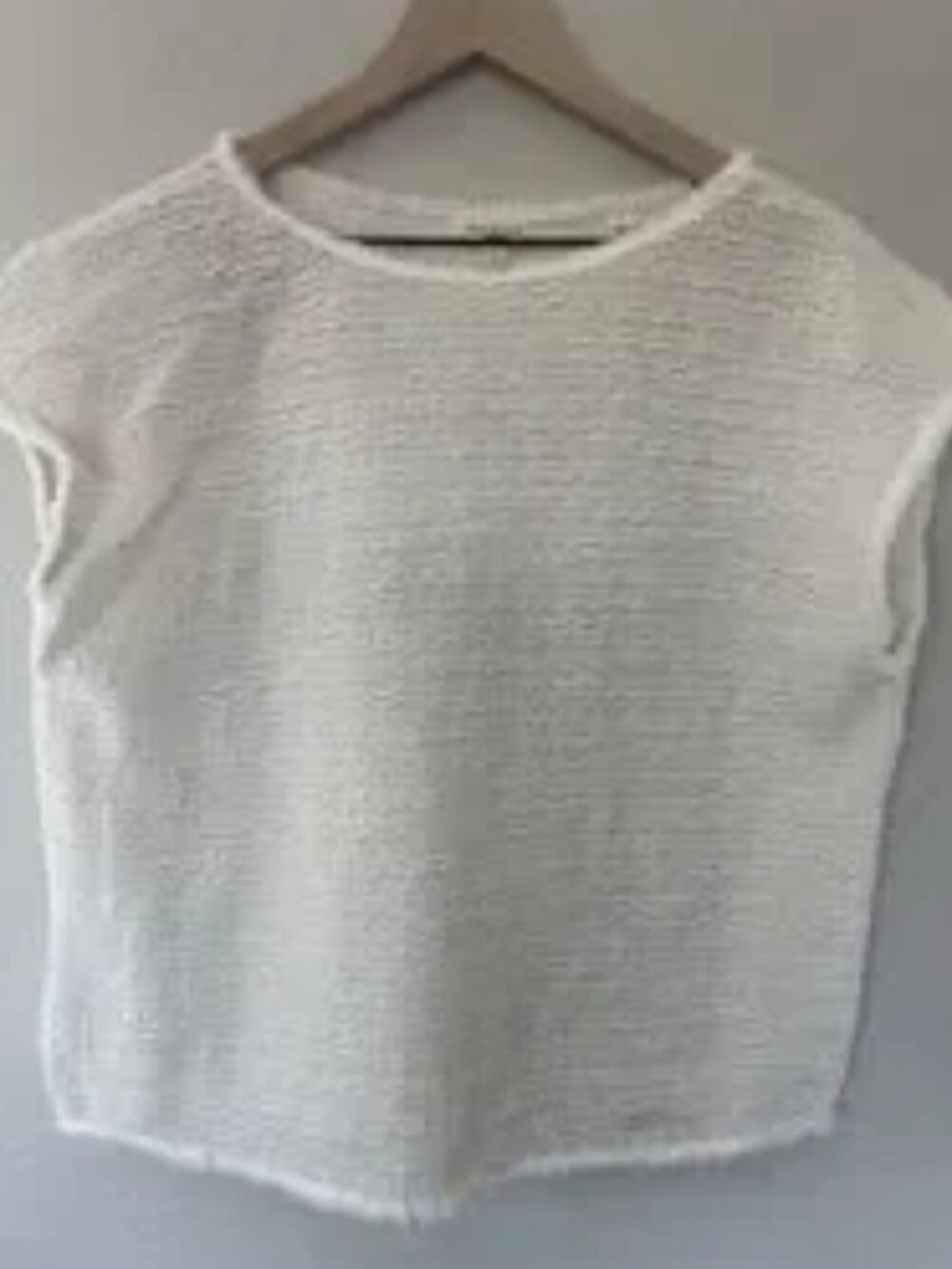 NWT  Cotton Blend Textured Off White Cream Top
